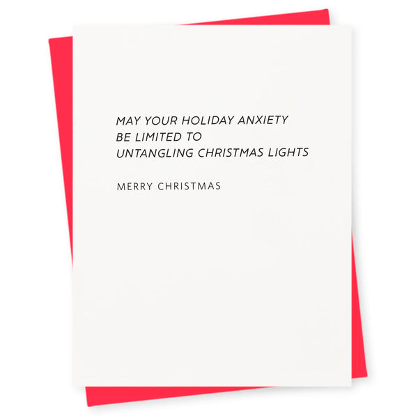 May your holiday anxiety be limited to untangling Christmas lights - Merry Christmas