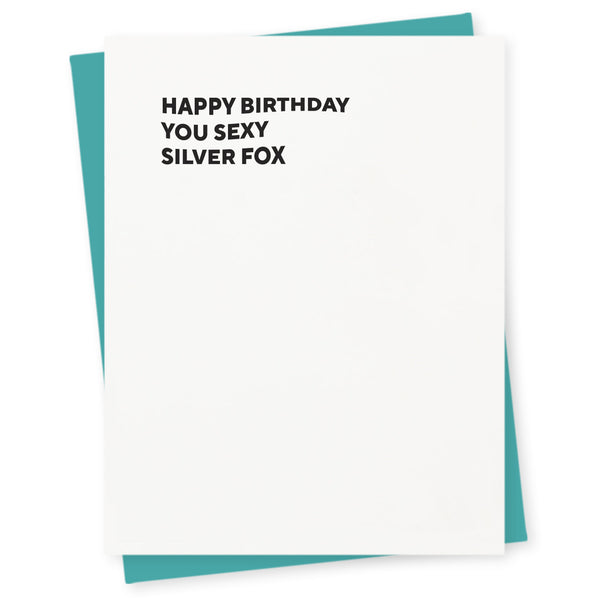 Silver Fox Birthday Card