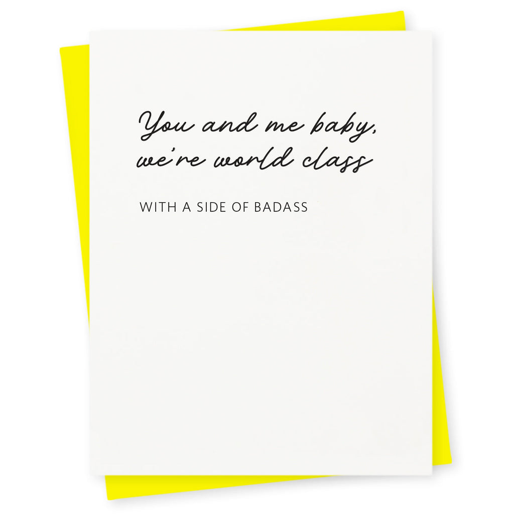 World Class letterpress card
